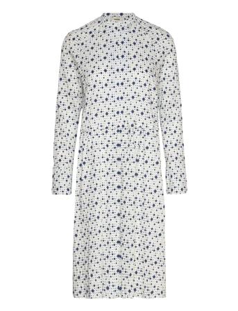 Crinckle Pop Dupina Dress Aop Knelang Kjole Blå Mads Nørgaard*Betinget Tilbud