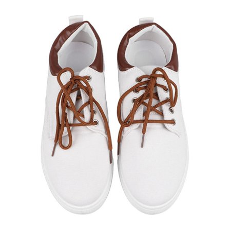 Herre Lerretssko Pustende Myk Såle Lett Allsidig Snøresko Herre Casual Sko for Daglig Reise Sport Hvit 42 Størrelse