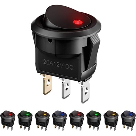 8 st LED-vippbrytare, Interuptor 12v för bil DC 12V 20A på, ZQKLA
