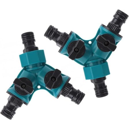 2 st trädgårdskran slangkopplingar splitters Y-typ vattenavledningsventil 2-vägs VVS-kopplingar för tvättmaskin slangkoppling vattenrör