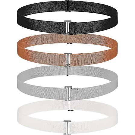 4-pakning Dame Usynlig Belte Uten Synlig Spenne Elastisk Stretch Midjebelte Med Flat Spenne
