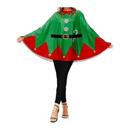 Juleklær i én størrelse som passer alle, ny ballkåpe, kappe, juleklær for voksne - Grønn