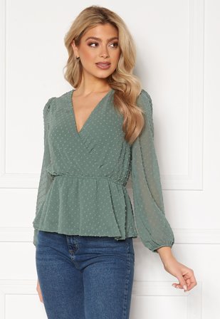 Trendyol Dotted Wrap Blouse Mint Klær