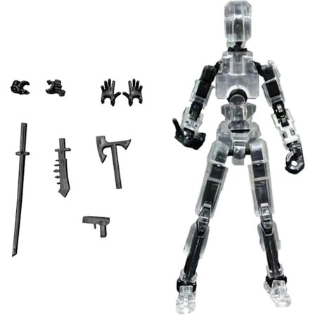 T13 Actionfigur, Titan 13 Actionfigur med 4 typer våpen og 3 typer hender, T13 3D-printet multi-leddet actionfigur