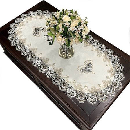 Duk Enkel Stol Matbord Ovalt Omslag Heminredning Modern Broderad Spets