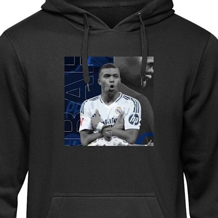 Barnehettegenser Kylian Mbappé Real Madrid Frankrike hurtigikon og truende angriper som dominerer ligaen med fart, dribling og sterk avslutningsevne