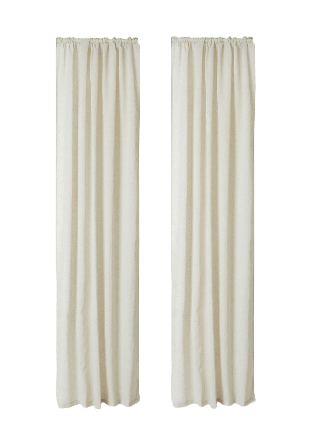 Åhléns Home Skir gardin i linnemix MILOU 135x300 cm, 2-pack Gardiner Brun ONESIZE