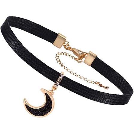 Halskjede Kvinner Jenter Smykker Dame Hjerteanheng Gotisk Tatovering Kort Svart Måne Acsergery Gave