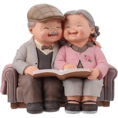 Ny, passende kjærlighet besteforeldre foreldre bryllupsgave harpiks kjærlige eldre par figurer hage