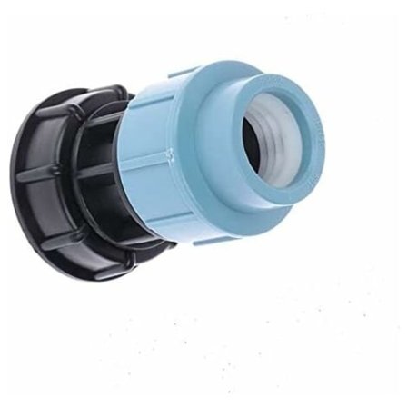 TS-IBC Tank Adapter S60X6 med 25 mm rak MDPE-anslutning Kompatibel med standard IBC-behållare i Storbritannien och EU