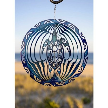 Vindspil, Havskildpadde Vindspinner, Tribal Turtle Metal Udendørs Havedekoration Vindspinner til Terrasse og Have, Sunny