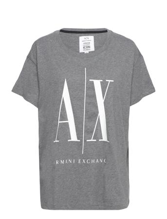 Woman Jersey T-Shirt T-shirts & Tops Short-sleeved Grå Armani Exchange