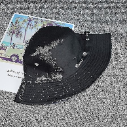 Summer Ring Bucket Hat Outdoor Wear, Womenblack8