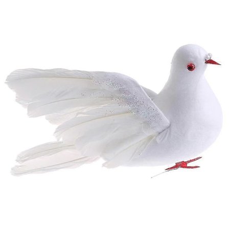 Hvide Duer Fjer Kunstige Elsker Fredsduer Fugle Hjem Have Bryllup xi