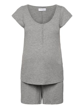 Mlmira Lgm Lia Cap Jrs Pyjamas 2F Noos Pyjamas Nattøj Grey Mamalicious