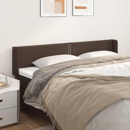 Vidaxl Huvudgavel Med Kanter Brun 203x16x78/88 Cm Konstläder Brun