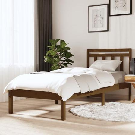 Vidaxl Sängram Honungsbrun Massiv Furu 100x200 Cm Brun