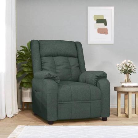 Vidaxl Reclinerfåtölj Mörkgrön Tyg Grön