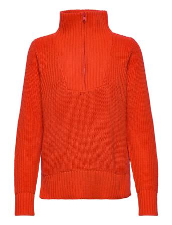 Cc Heart Avery Zip Knit Sweater Orange Coster Copenhagen