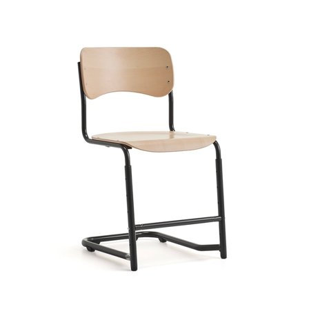 Elevstol ELEVATE, ställbar höjd: 460-640 mm, antracitgrå/björk