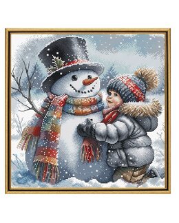 Broderikit Tavla Barnet och hans Snövän