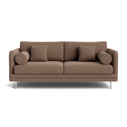 Florence 2 personers sofa - Nordic Brun - 190x95x82cm med 4 puder - Elegant og robust 2-personers sofa i sydeuropæisk design