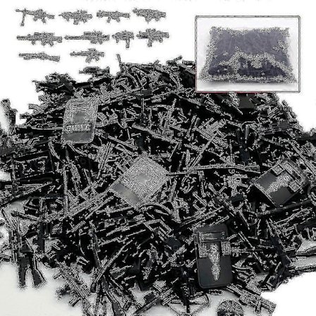 100 kpl DIY-rakennuspalikoita sotilasaseilla, sotilashahmoja, lasten WW2-sotaleluja varten [D]