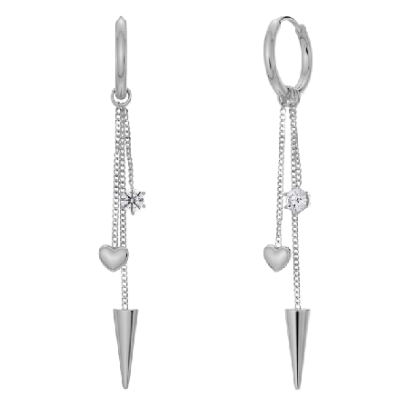 Edblad Peak Hoops Multi Heart Steel Smycken & klockor Dam Grå ONESIZE