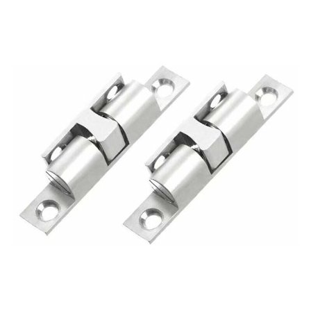 Kobberkuglefang Rullekuglefang Dobbelt Kuglefang med Skruer til Skab og Møbellukning - Sølv (8 Stykker, 42mm) KLB