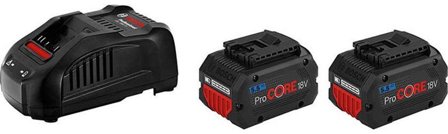 Bosch ProCORE 18V 5,5 AH Laddpaket 2 x 5.5Ah, med laddare, Batterier & laddare