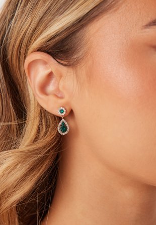 LILY AND ROSE Petite Sofia Earrings Emerald Klær