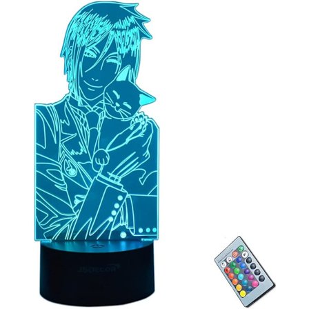 LED Färgglad och elegant Black Butler 3D Akryl Nattlampa
