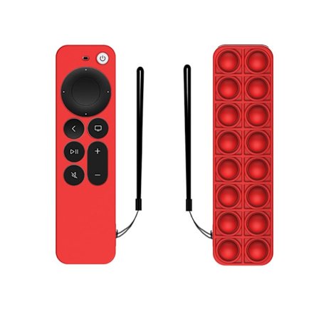 Apple TV 4K (2021) silikonfodral med push bubble-design - Röd