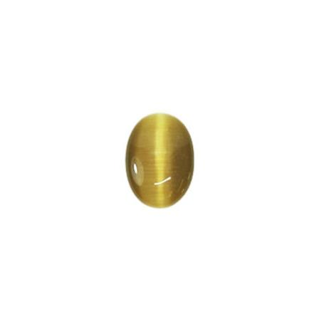 Cabochon, Cat's Eye Glas, Ca 13x18mm Oval, Ljusbrun, 1st Brun