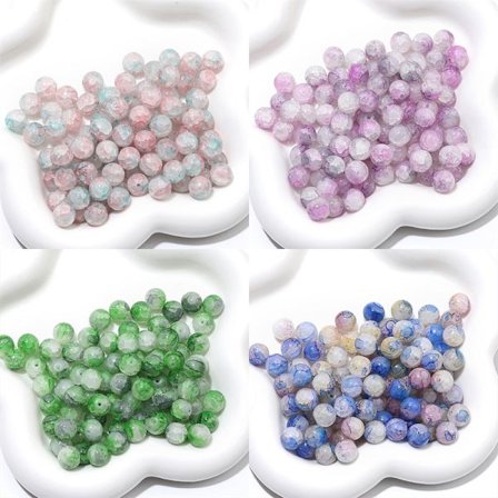 5-osainen sarja 10mm lasista valmistettuja kaksipuolisia jade-helmiä pyöreitä helmiä hajallaan olevia helmiä diy käsintehty helmiranneke matto