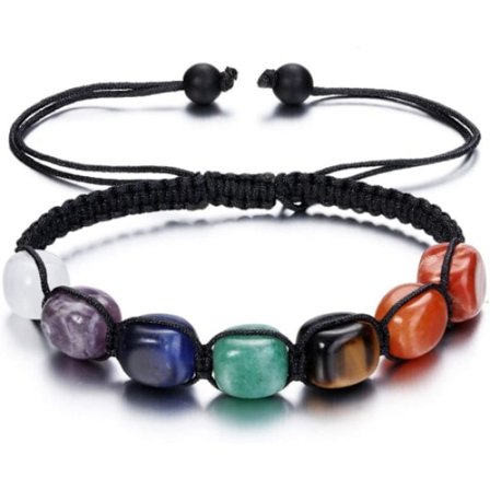 7 Chakra Healing Crystal Armband Kvinnor Naturlig Ädelsten Yoga