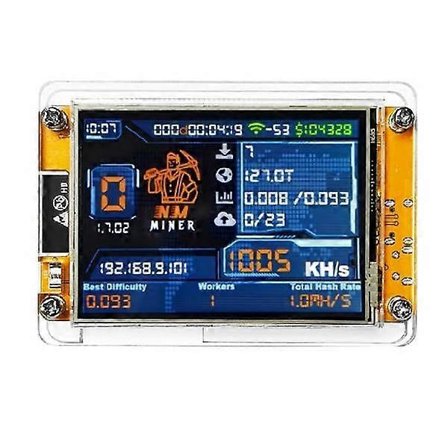 NMMiner NerdMiner V2 Hashrate 1000KH/S ESP32 2.8 Tommers Smart Skjerm Crypto Solo Lotteri Bitcoin ESP32-2432S028R DROOM