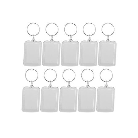 20 kpl avaimenperä suorakulmio akryyli kannettavat avaimenperät avaimenpitimet diy avainrenkaat tyhjät lisäyskuv框 ystäville