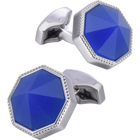 Blå ædelsten manchetknapper til mænd i gaveæske sølvfarvede krystal manchetknapper til mænd til bryllup fest forretning fødselsdag jubilæum