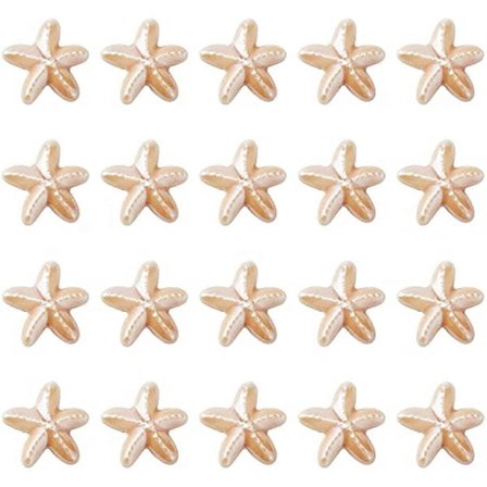 20 stk. Søstjerne Perler Havstjerne Perle Porcelæn Udskåret Havdyr Spacer Perler Charms Elastisk Tråd til DIY Smykkefremstilling