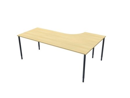 LANAB DESIGN Skrivbord frist V 2x1,2x0,8x0,6m björkl/sv - Lyreco - Kontorsmöbler och inredning - Bord och hurtsar - Skrivbord - Fasta