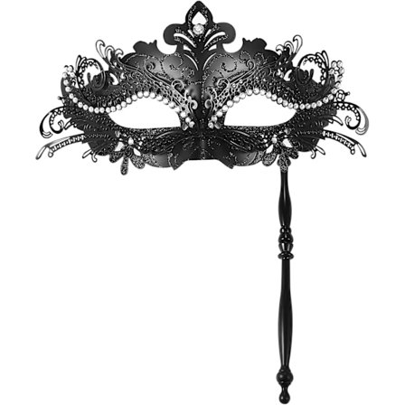 2025 Seneste Model Dame Maskebal Maske med Pind: Rhinestone Dekorationer Mardi Gras Venetiansk Maske Karneval Fest Kostume Ba