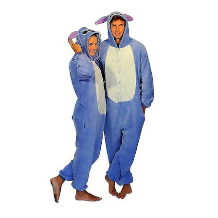 Stitch Blå Rosa Unisex Onesiee Kigurumi Fancy Dress Kostyme Hettegensere Pyjamas_f -a