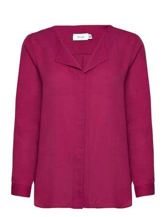 Vilucy L/S Shirt Bluse Langermet Burgunder Vila*Betinget Tilbud