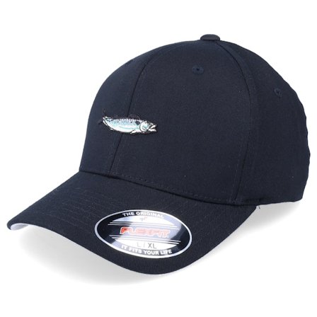 Skillfish - Zwart flexfit Cap - Meckerel Fish Black Flexfit @ Hatstore