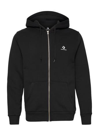 Embroidered Star Chevron Full Zip Hoodie Bb Hoodie Trøje Sort Converse