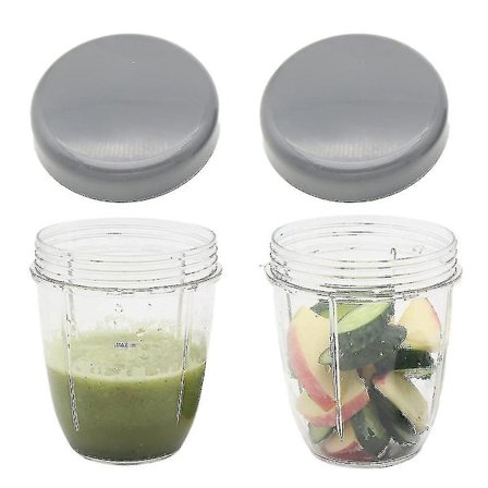 Blender och platta lock ersättningsdelar kompatibla med Nutribullet, 2 st