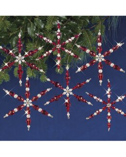 Askartelusetti Tannenschmuck Schneeflocke Ruby 6-er Pack