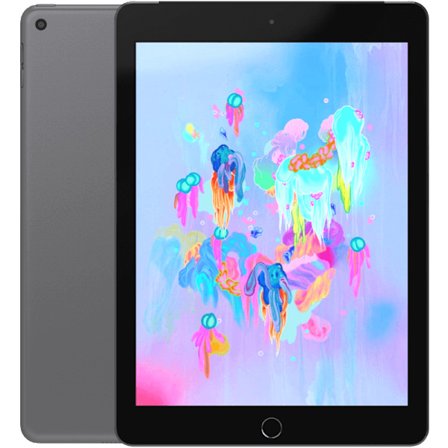 iPad 9,7 6:e gen (2018) Space grey WIFI + Cellular 128GB Klass B (refurbished)