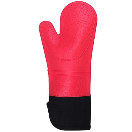 Ovnvotter Varmebestandige Silikon Ovnvotter Ekstra Lange Sklisikre Grytekluter (Rød, 1 Par)